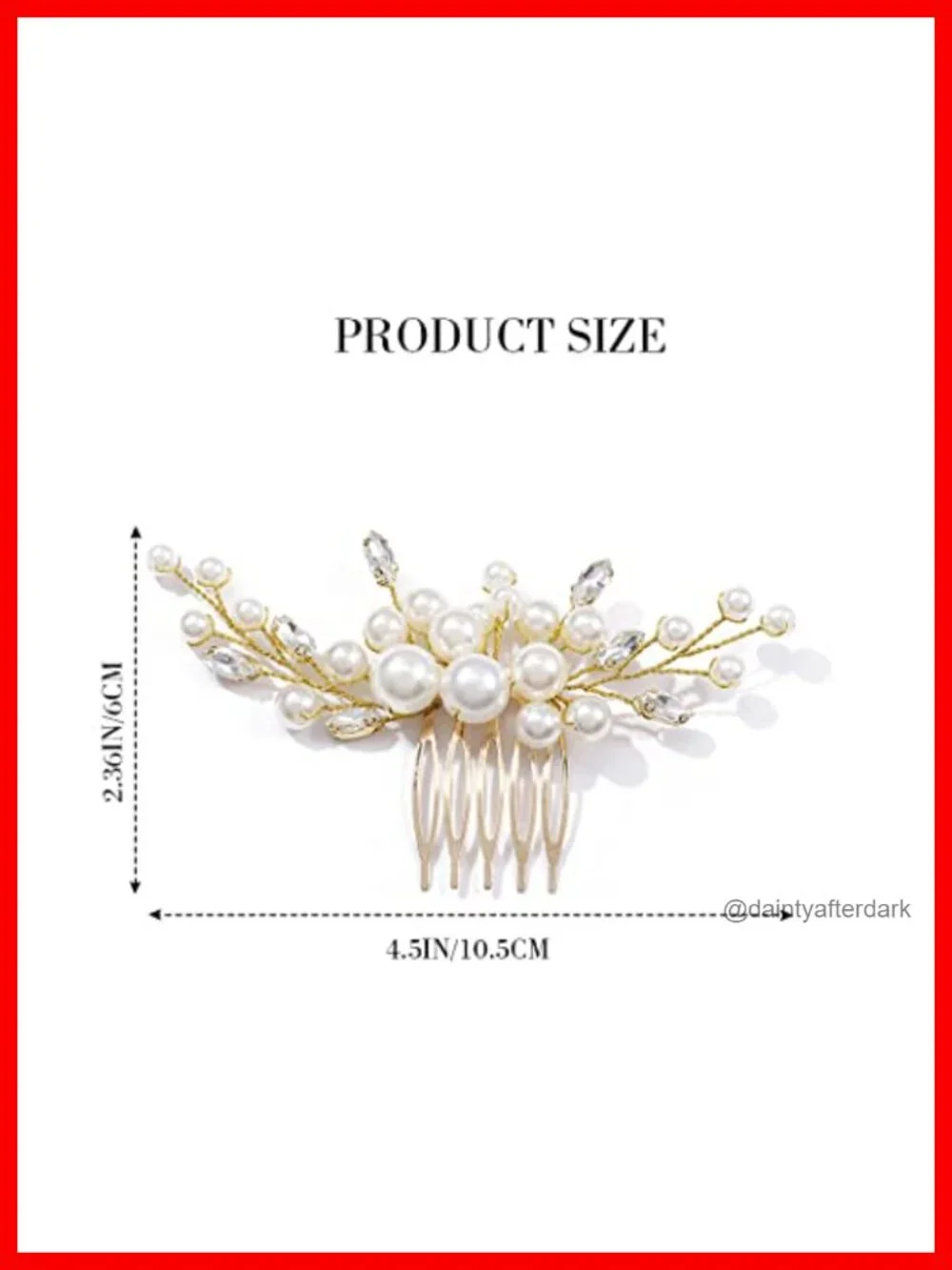 Pearl Hair Comb Rhinestone Bridal Hair Clip Crystal Hair Piece